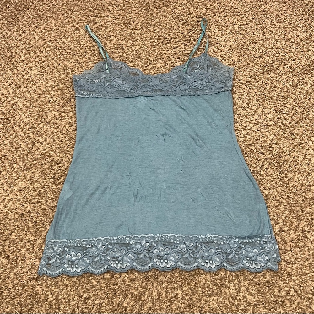Vintage Y2K 2000s fairy floral butterfly lace trim tank top - Picture 5 of 5